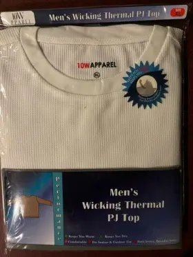 10w Apparel 766500991179 Mens Wicking Thermal Pj Top- Beige Xlarge