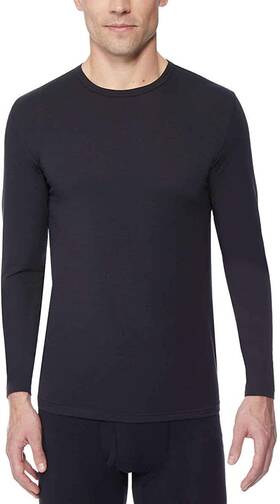 32 Degrees 097987599368 Heat Mens Long Sleeve Base Layer Dry T Shirt In Black Color Size Xl