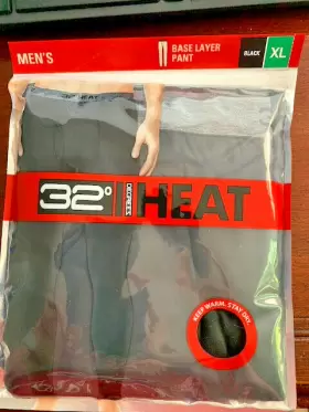 32 Degrees 097987599702 Nwot Heat Mens Base Layer Pant - Black Size Xl Waist 40-42