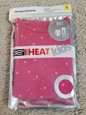 32 Degrees 097987685733 Heat Kids Long Sleeve Crew Neck And Legging Set Pink Stars Size Small