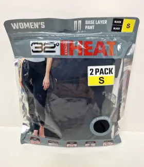 1307668 32 Degrees Heat Thermal Base Layer Legging Womens Small Black Quick Dry 2 Pack