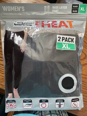 32 Degrees 1307791 New Heat Womens Base Layer Pant 2 Pk Black Xl Soft Stretch Dry