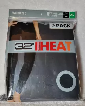 1307792 32 Degrees New Heat Womens Size Xl Base Layer Pant 2-pack Black