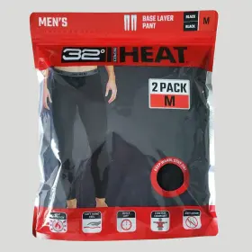1307822 32 Degrees Mens 2-pack Performance Lightweight Thermal Base Layer Legging Pant