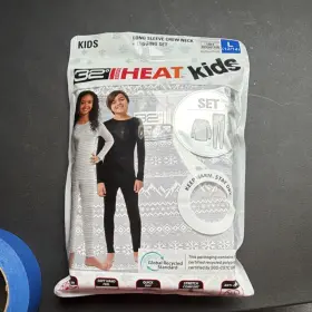 1307830 32 Degrees Heat Kids Thermal Base Layer Set Grey Mountain L 12/14 Long Johns
