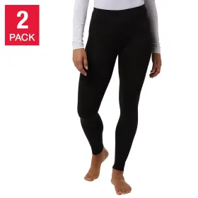 1364226 32 Degrees Womens Heat Pants 2-pack Soft Stretch Thermal Leggings Cozy Fit