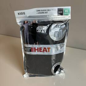 32 Degrees 192166012468 Heat Kids Base Layer Top And Leggings Black Size Extra Large 16-18 New
