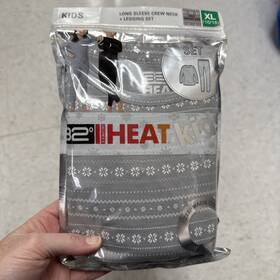 32 Degrees 192166012505 Kids Heat Xl 16/18 Grey Snowflake Shirt And Leggings Set Base