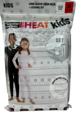 32 Degrees 192166211083 Heat Kids Long Sleeve Crew Neck Legging Base Set M 8/10 Snow Flake