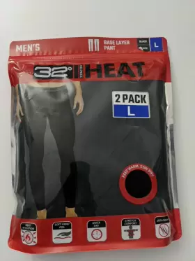 32 Degrees 192166211892 2 Men Heat Stretch Quick Dry Base Layer Pant Functional Fly Legging L