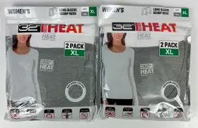 32 Degrees 192166216552 Heat Womens Long Sleeve Scoop Neck Shirt 2 Pack Size Xl Packs