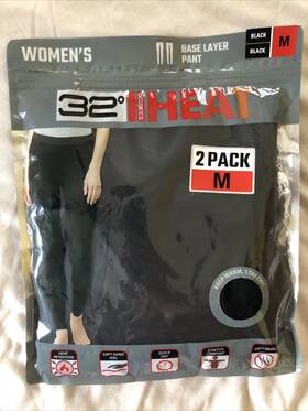32 Degrees 192166221136 2 Pack Of Women S Black Thermal Leggings - Heat Medium