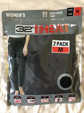 32 Degrees 192166221136 2 Pack Of Women S Black Thermal Leggings - Heat Medium