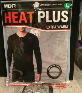 32 Degrees 192166357569 Degree Mens Long Sleeve Crew Neck Extra Warm Shirt New Sz Large 42-44