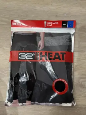 32 Degrees 192166474969 New Heat Mens Base Layer Pant Long Johns 2pk Black Large Keep Warm