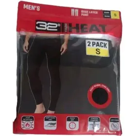 32 Degrees 192166817841 Heat Mens Base Layer Pant Long Johns 2 Pack Black Small New