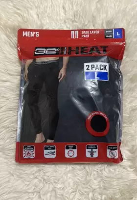 32 Degrees 192166817865 Heat Mens 2-pack Soft Base Layer Pants Black Size Large