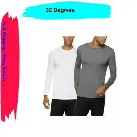 32 Degrees 192166817919 2 Pack Base Layer Mens Heat Stretch Crew Neck Xl