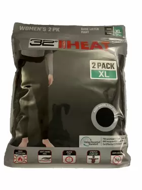 32 Degrees 195930186747 Heat Womens Base Layer Pant 2 Pack Size Xl Black