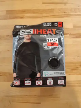 32 Degrees 195930187317 2 Pack Performance Crew Neck Wicking Base Layer Top Medium Black