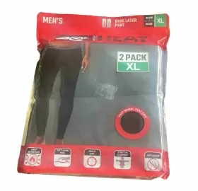 32 Degrees 195930187379 Heat Mens Base Layer Pant Long Johns 2 Pack Black X-large Keep Warm