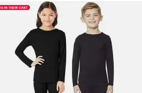 32 Degrees 195930191260 Heat Kids Long Sleeve Crew Neck 2 Pack Shirt Only Black Med Nwt