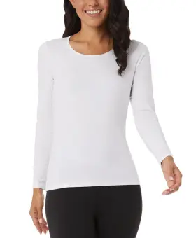 32 Degrees 195930269921 Womens Cozy Heat Long Sleeve Scoop Neck Top Color White Size Xl Nwt