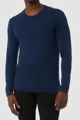 32 Degrees 195930285372 Heat Mens Blue Plus Long-sleeve Thermal Shirt Size S