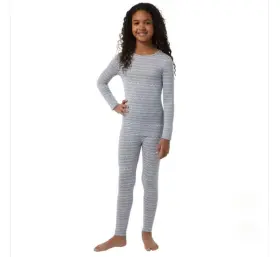 32 Degrees 195930403127 New Heat Shirt And Legging Baselayer Kids Medium Grey 2 Pc Set
