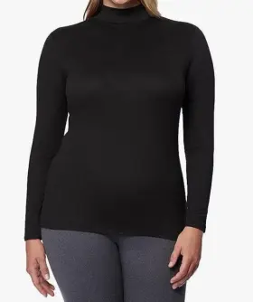 32 Degrees 195930582105 Heat Women S Size M Black Long Sleeve Mock Neck Base Layer Top Nwt