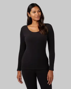 32 Degrees 195930722112 Heat Ladies Fleece Lined Base Layer Long Sleeve Scoop Neck 2-pck M