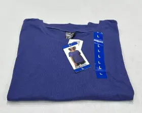 32 Degrees 195930885992 Cool Womens Short Sleeve Crewneck Ribbed Top Royal Blue Size L