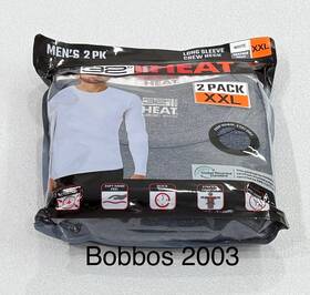 32 Degrees 198384004407 Mens 2-pack Long Sleeve Crew Neck Tee White/heather Navy Size Xxl