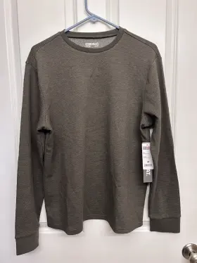 32 Degrees 198384023521 New Heat Men S Medium Thermal Long Sleeve Waffle Knit Shirt - Nwt