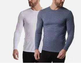 32 Degrees 198384096501 Heat Mens Base Layer Long Sleeve Crew Neck Tee 2-pack