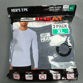 32 Degrees 3cd1a4cd-04 New Mens Xl Long Sleeve Crew Neck Thermal 2 Pack White And Blue