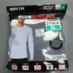3cd1a4cd-04 32 Degrees New Mens Xl Long Sleeve Crew Neck Thermal 2 Pack White And Blue