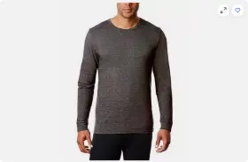 32 Degrees 645618109525 Heat Mens Long Sleeve Crew Neck Base Layer Shirt Ht Black Large Nwt