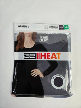 32 Degrees 645618109853 Heat Womens Long Sleeve Scoop Neck Top Heather Violet Xl New