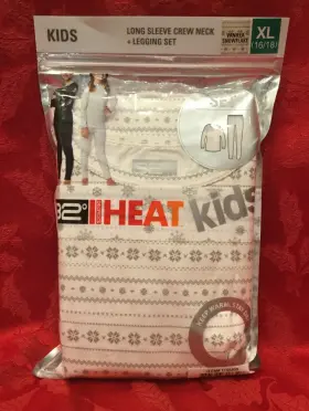 32 Degrees 645618115267 Heat Kids Size Xl 16-18 2-piece Snowflakes Thermal Base Layer Set