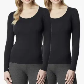 9c92277c-79fa 32 Degrees New Heat Womens L Thermal Long Sleeve Tops 2-pack Large Black