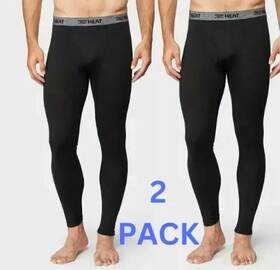 32 Degrees F69af206-6960-42 New Mens S 2 Pack Base Layer Pants Small Black