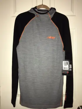 509 843614170758 Heather Gray Fzn Merino Hoodie Low-profile Balaclava Hood Base Layer Level 2