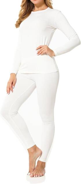 9m Clothing Company Ts75-wt-xl Womens Ultra-soft Fleece Lined Thermal Base Layer Top And Bottom Underwear