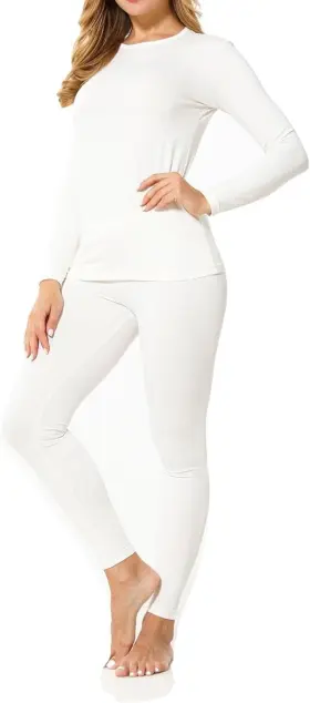 Ts75-wt-xl 9m Clothing Company Womens Ultra-soft Fleece Lined Thermal Base Layer Top And Bottom Underwear