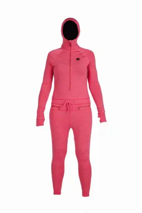A26wnjs1031-ros-l Airblaster Merino Ninja Suit Womens Bodysuit Rose Large