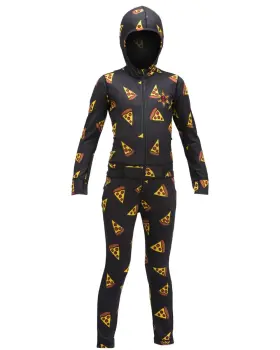 A26ynjs1034-piz-l Airblaster Youth Ninja Suit Kids Bodysuit Pizza Large