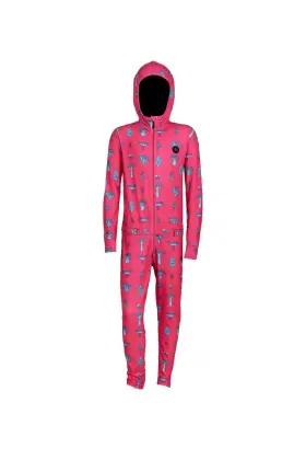 1034-mmu-m Airblaster Ab25ynjs Youth Ninja Suit Kids Bodysuit Magenta Mushroom Medium