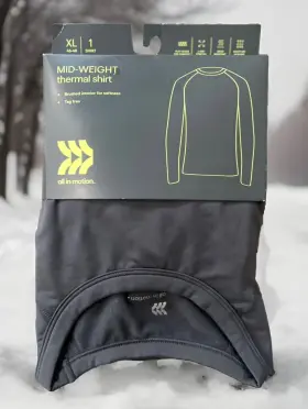 040040219 All In Motion Mens Gray Mid-weight Moisture Wicking Thermal Shirt Xl 46-48 Nwt