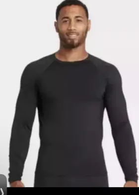 All In Motion 191905781795 Nwt Mens Lightweight Thermal Undershirt - Small Black Basewear